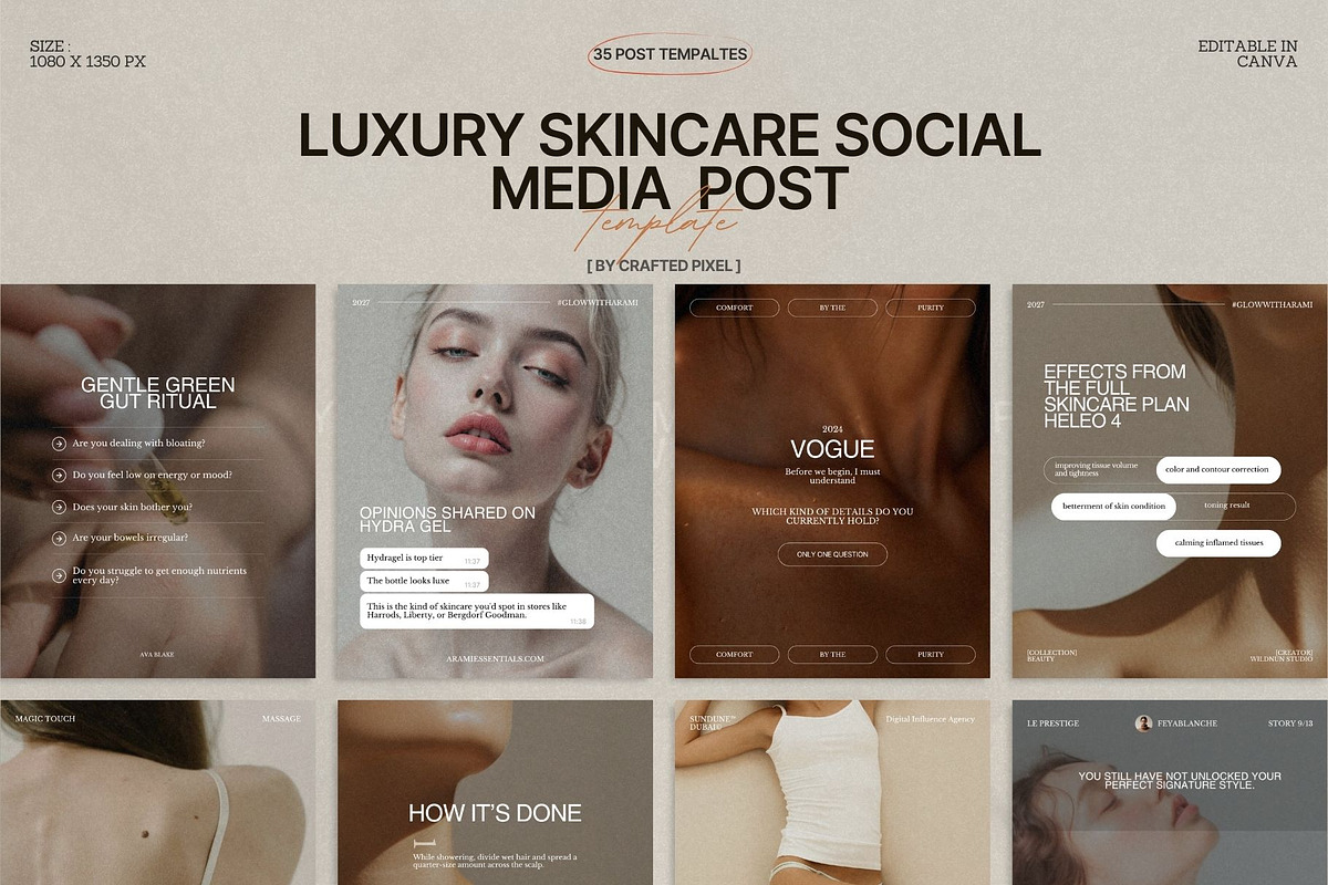 Clean Beauty Canva Post Layouts