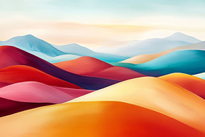 Abstract Desert Landscape in Vibrant Multicolor, an Abstract Photo by Natalia Klenova's Shop