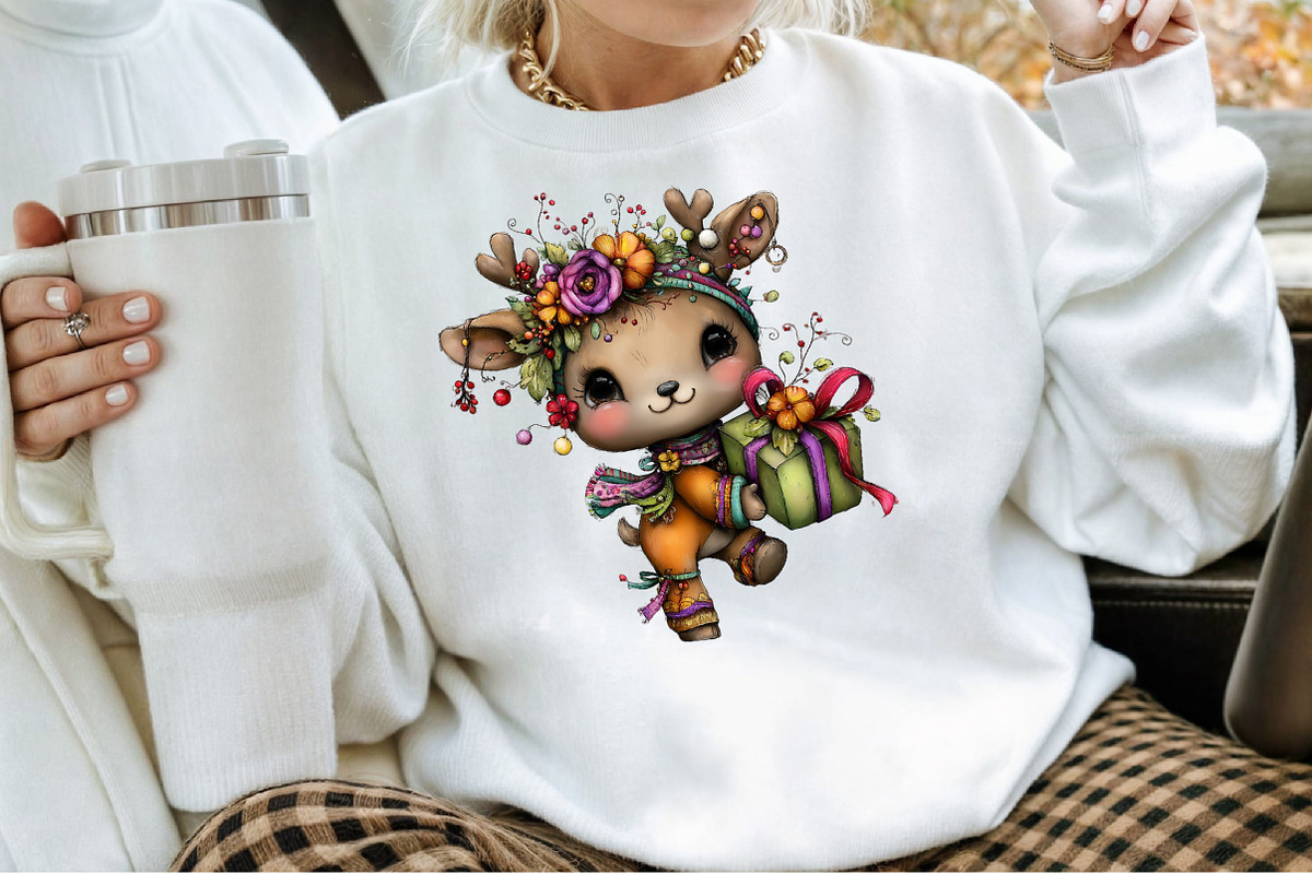 Christmas Quirky Reindeer Clipart, an Illustration by Sublimation Artist (Photo 4 of 6)