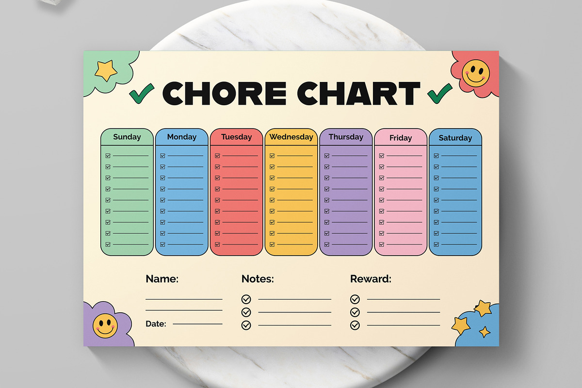 Chore Chart Landscape Template preview 3