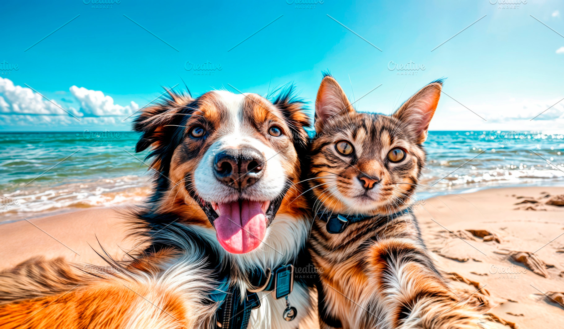 Cheerful and happy dog and cat, best, an Animal Photo by TatsianaSalauyova