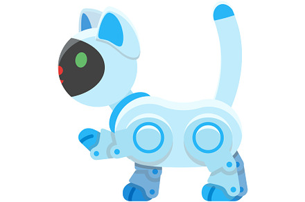 Robot cat vector animal cyber toy
