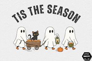 Tis the Season Ghost PNG, a Seasonal Illustration by DreamCafeArt