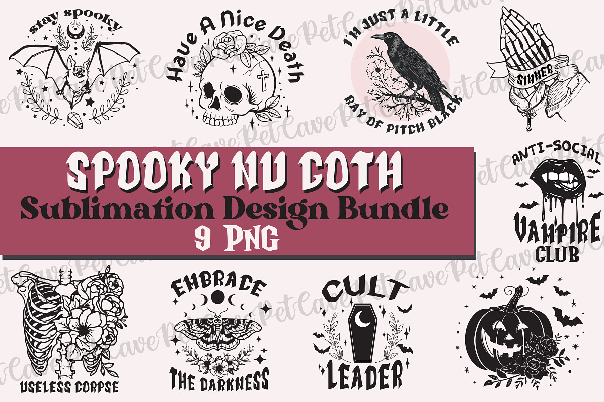 Spooky Nu Goth Sublimation Bundle, a Graphic by Pet Cave (Photo 1 of 10)