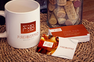 Business Cards, Mug Mockup