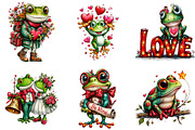 Whimsical Valentine Frog Clipart, an Illustration by DreamArtGraphic (Thumbnail 4 of 4)