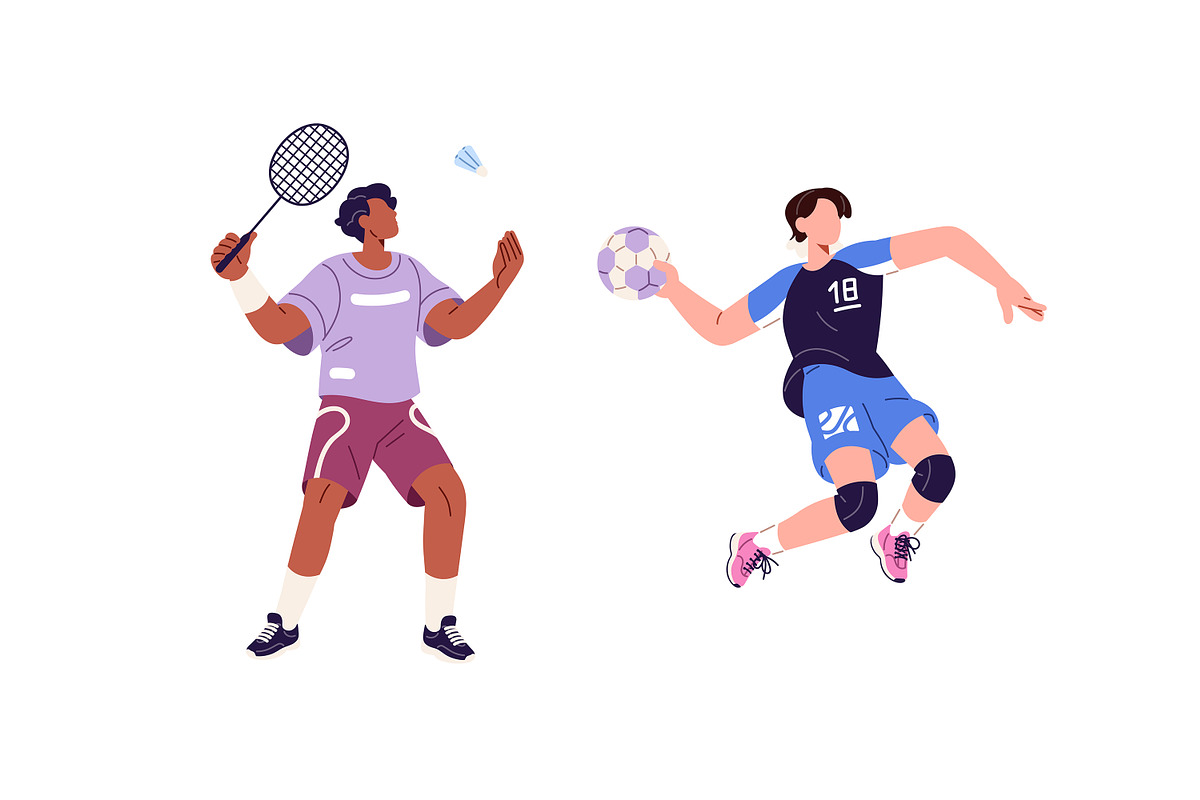 Sport athletes set, seamless pattern, a Sport Illustration by PaperTrident (Photo 11 of 12)
