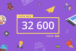 Icon Mix. 32 600 Icons. 96% Off.