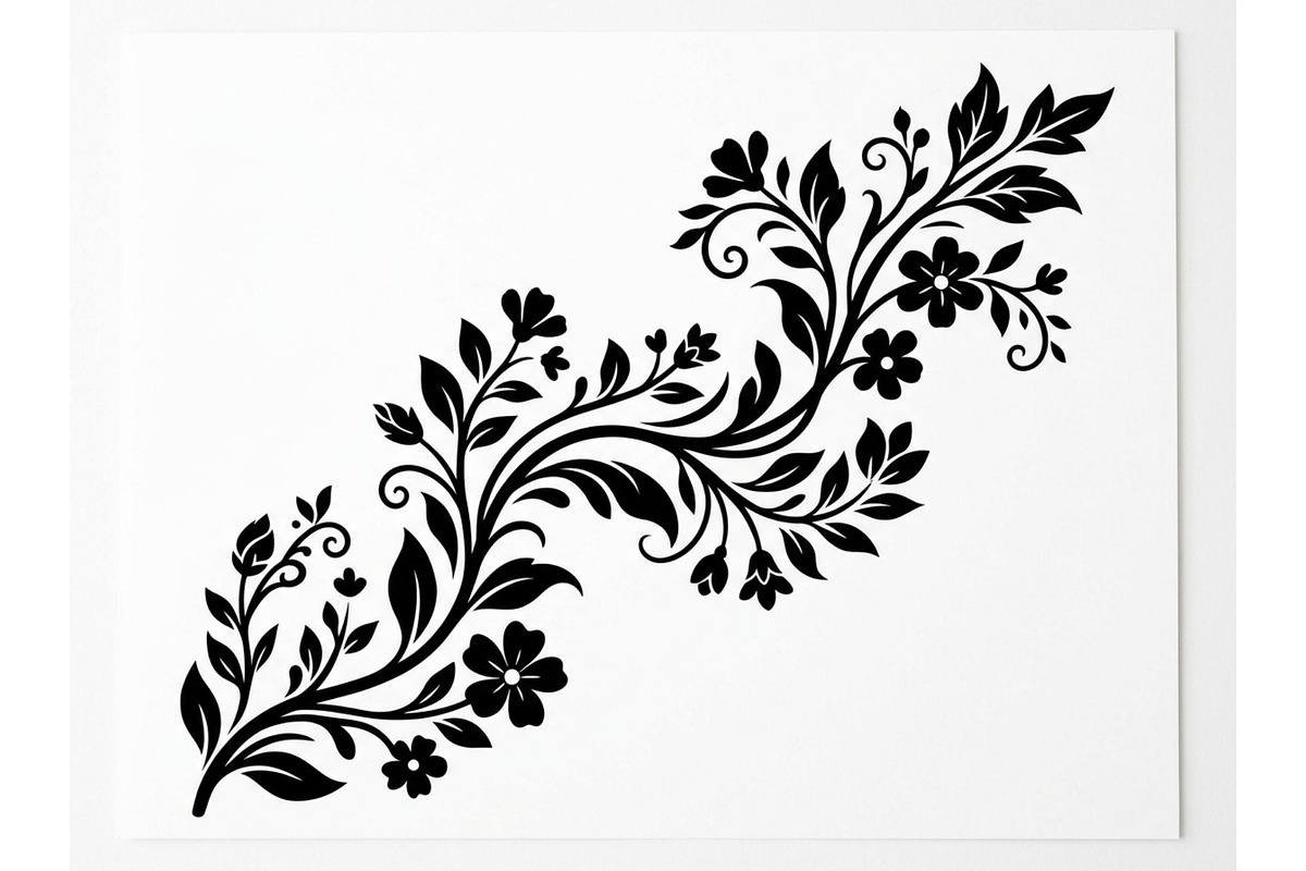 Elegant Floral Vine Silhouette, an Object Graphic by Creativeshirt (Photo 3 of 3)