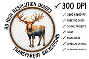 Cute Christmas Moose Sublimation, an Illustration by Craft Nest (Thumbnail 2 of 7)