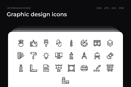 Graphic design icons, an Outline Icon by Wencory