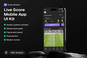 Live Score Mobile App UI Kit, an UI Kit Template by Creative Perspective