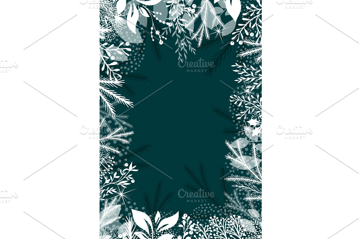 Frame with fir branches. Christmas, an Object Illustration by Nenahliadava Design