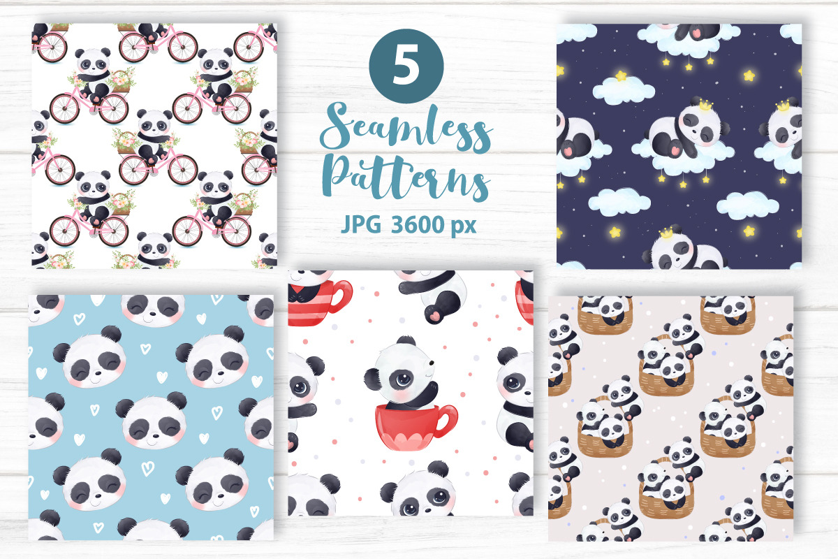 Cute Baby Panda Seamless Patterns, a Pattern Graphic by DrawStudio1988 (Photo 3 of 7)