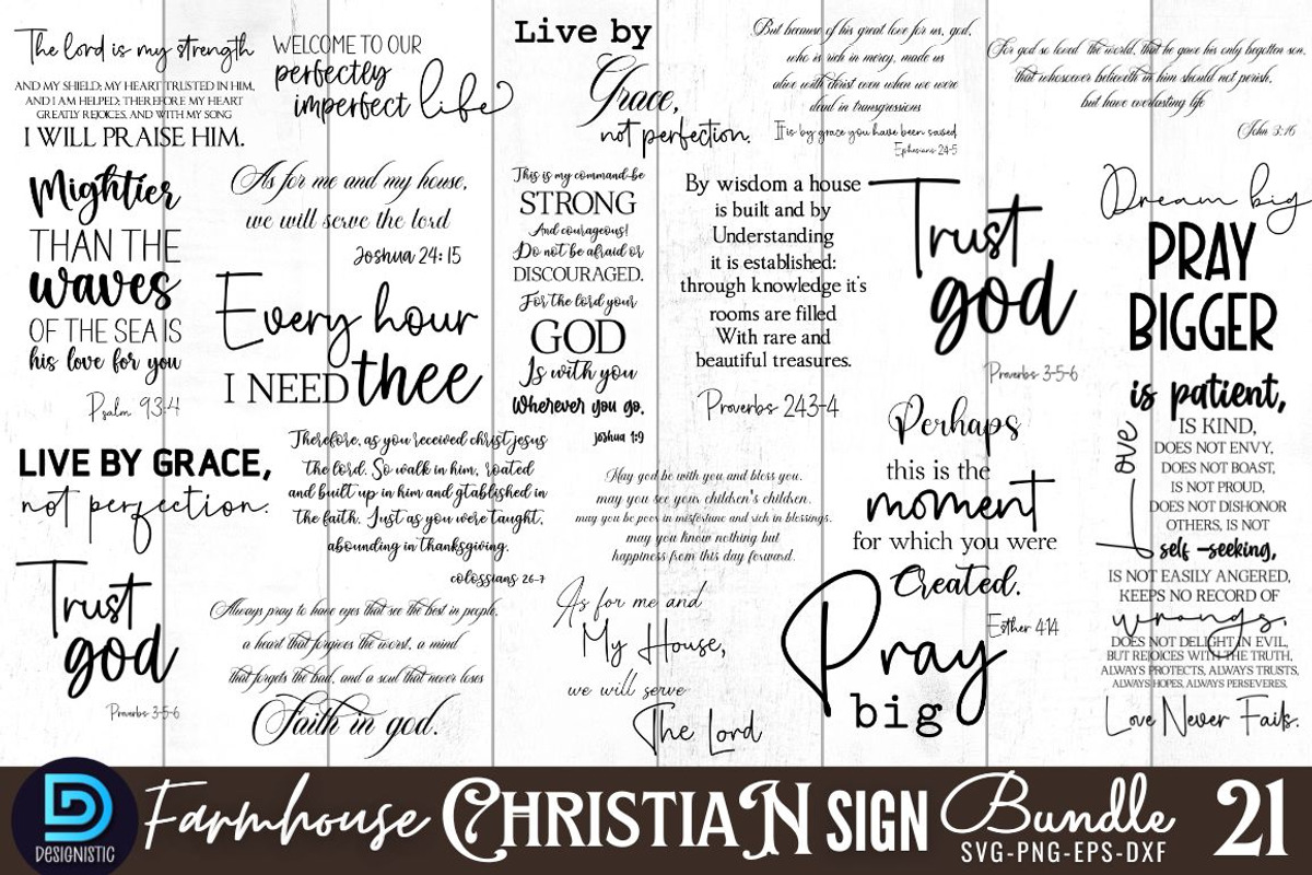 Farmhouse Christian Sign SVG Bundle, an Illustration by Design's Dark (Photo 1 of 14)