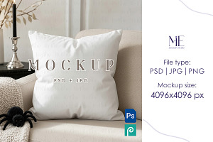 Square Pillow Cushion PSD Mockup, a Household Mockup by Mie Mockup Studio