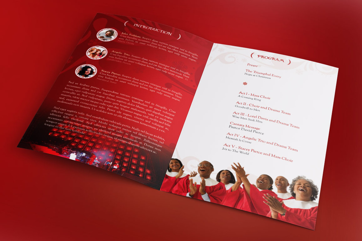 Christmas Cantata Program Template, a Brochure Template by Godserv Designs (Photo 2 of 5)