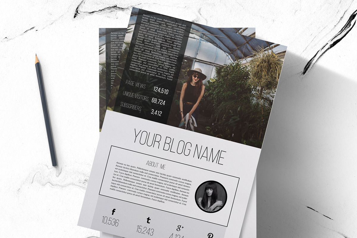 Modern media kit template, a Stationery Template by Chic templates (Photo 2 of 4)