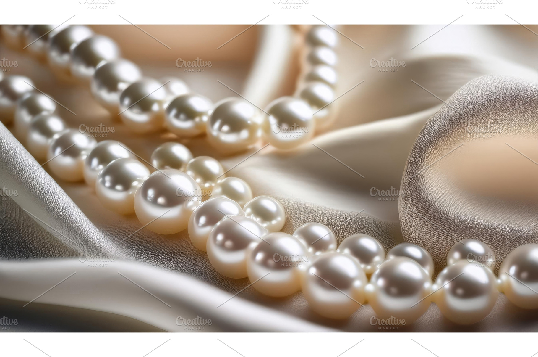 Pearl necklaces resting on smooth, a Background Photo by Igor Tichonow