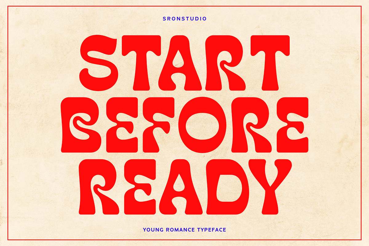 Young Romance - Retro Display Font, a Sans Serif Font by Sronstudio (Photo 5 of 13)