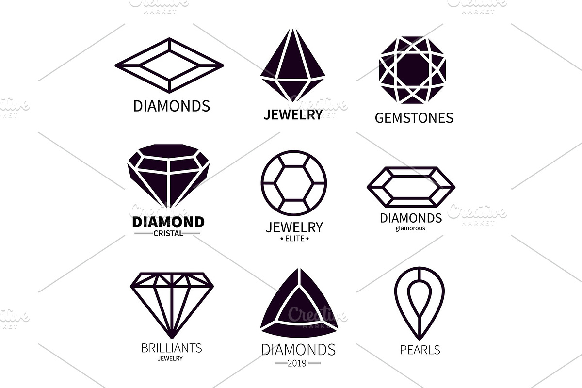 Diamond logos. Jewels diamonds gems, a Background Graphic by Valerie Bodnar