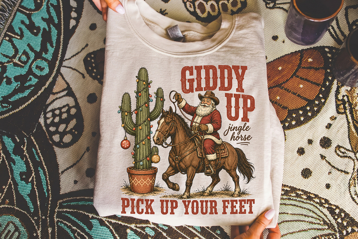Giddy Up Jingle Horse Cactus Cowboy, a Seasonal Illustration by Libby Wishes (Photo 3 of 4)
