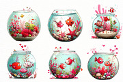 Whimsical summer fish bowl clipart, an Illustration by Designworld (Thumbnail 4 of 5)