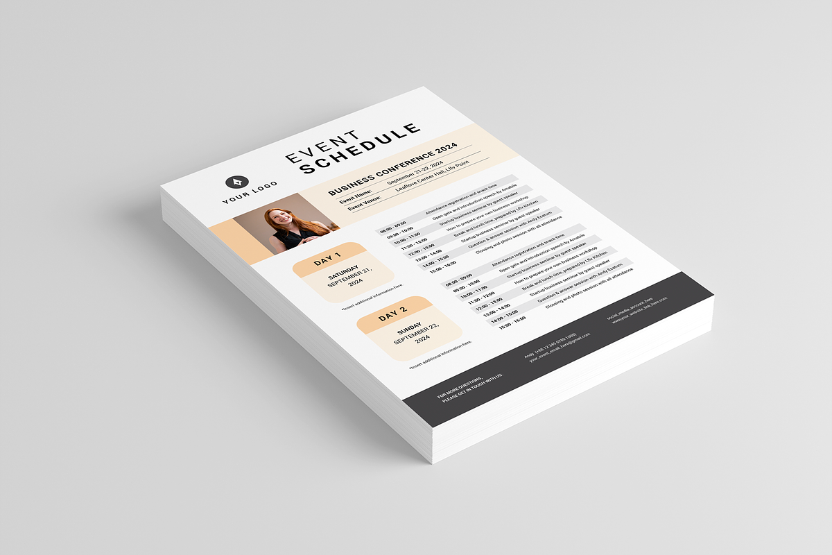 Event Schedule | MS Word & Indesign, a Flyer Template by Leaflove (Photo 2 of 5)