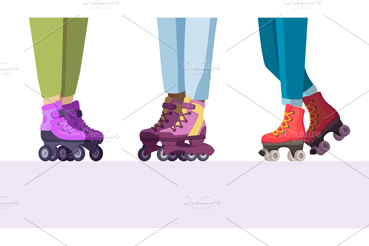 Roller skates. closeup legs in cool, a Sport Illustration by Onyx