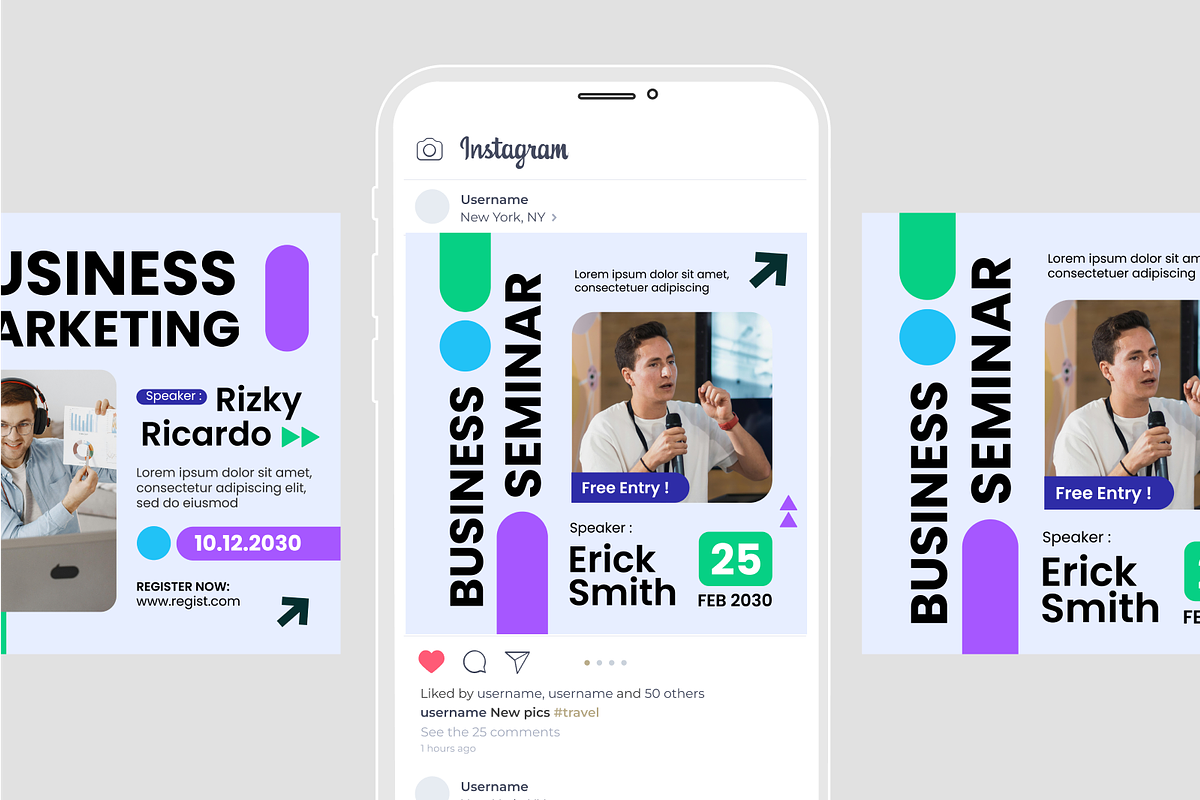 Seminar Business Feed Instagram Post, a Social Media Template by SquidPixey (Photo 2 of 6)