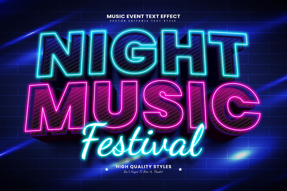 Night Music Editable Text Effect, a Layer Style Add-On by Niestart Creation (Photo 2 of 2)