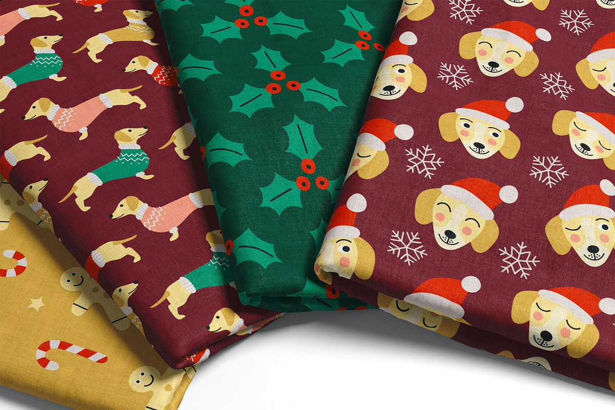 Dog Christmas patterns card elements, a Pattern Graphic by RevolutionizZed (Photo 7 of 14)