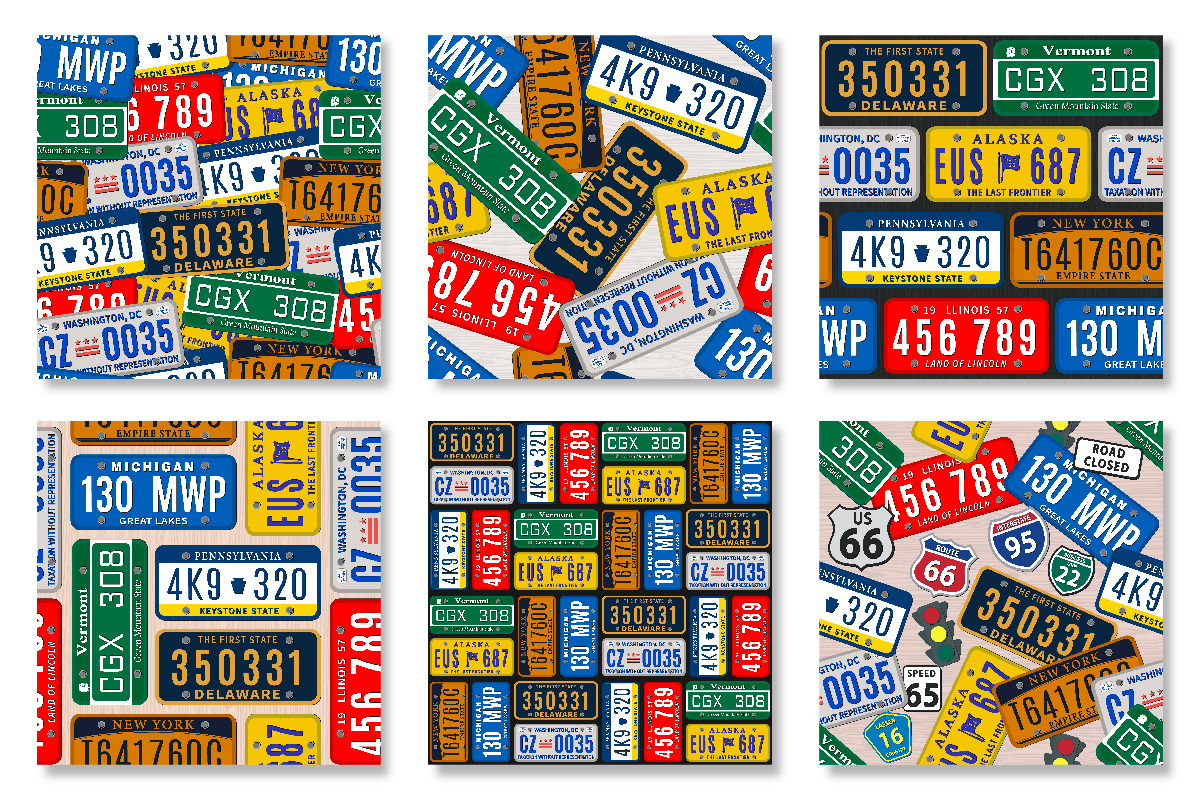 Car Number Plates Patterns, a Pattern Graphic by digitalEye