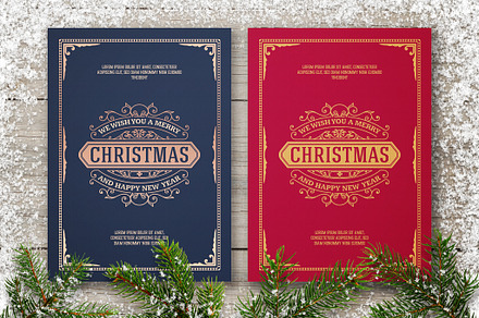 Winter holidays greeting card, a Card Template by OneVectorStock