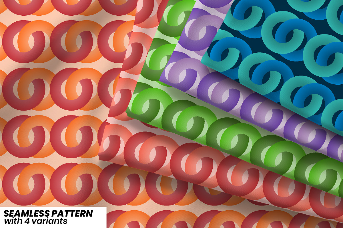 Donut Chain Geometric Pattern, a Pattern Graphic by Pyopo (Photo 1 of 3)