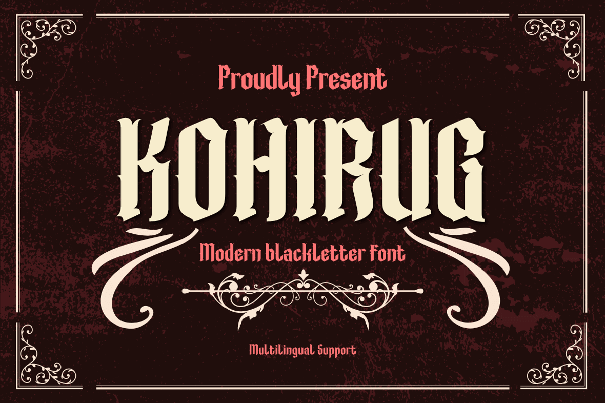 KOHIRUG Blackletter Font, a Blackletter Font by twinstd (Photo 1 of 13)