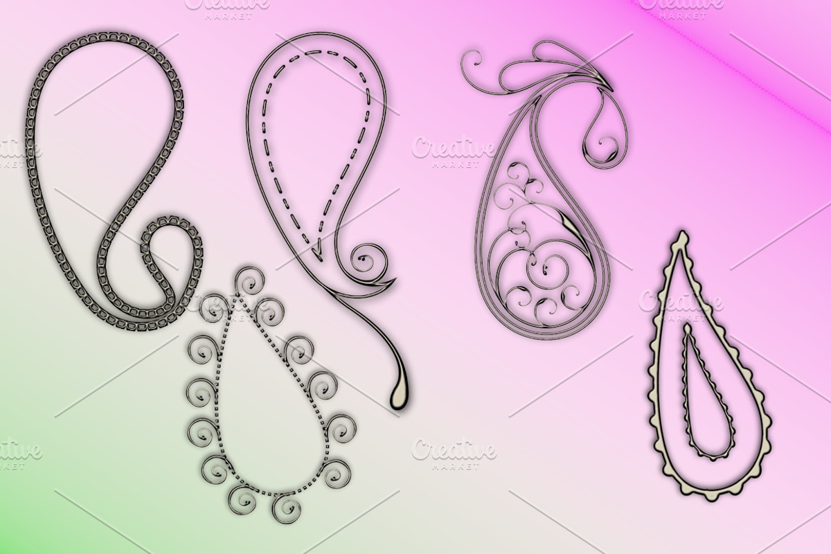 Paisley Ornaments Embellishments, an Illustration by MDD Designs (Photo 2 of 5)