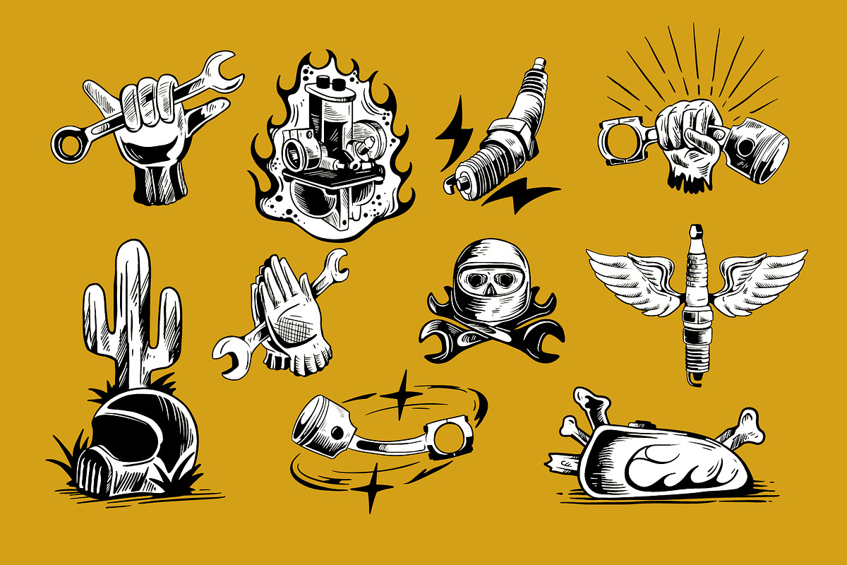 Hand Drawn Garage Illustration Pack, an Object Illustration by Pokal Studio (Photo 4 of 6)
