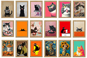 Cat Prints, Watercolor Cat Wall Art, an Animal Photo by Chipshpow Graphics (Thumbnail 2 of 8)
