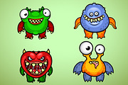 Set of Four Funny Monsters, an Illustration by yuanden graphics (Thumbnail 4 of 5)