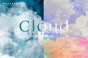 Cloudy Watercolor Abstract Textures