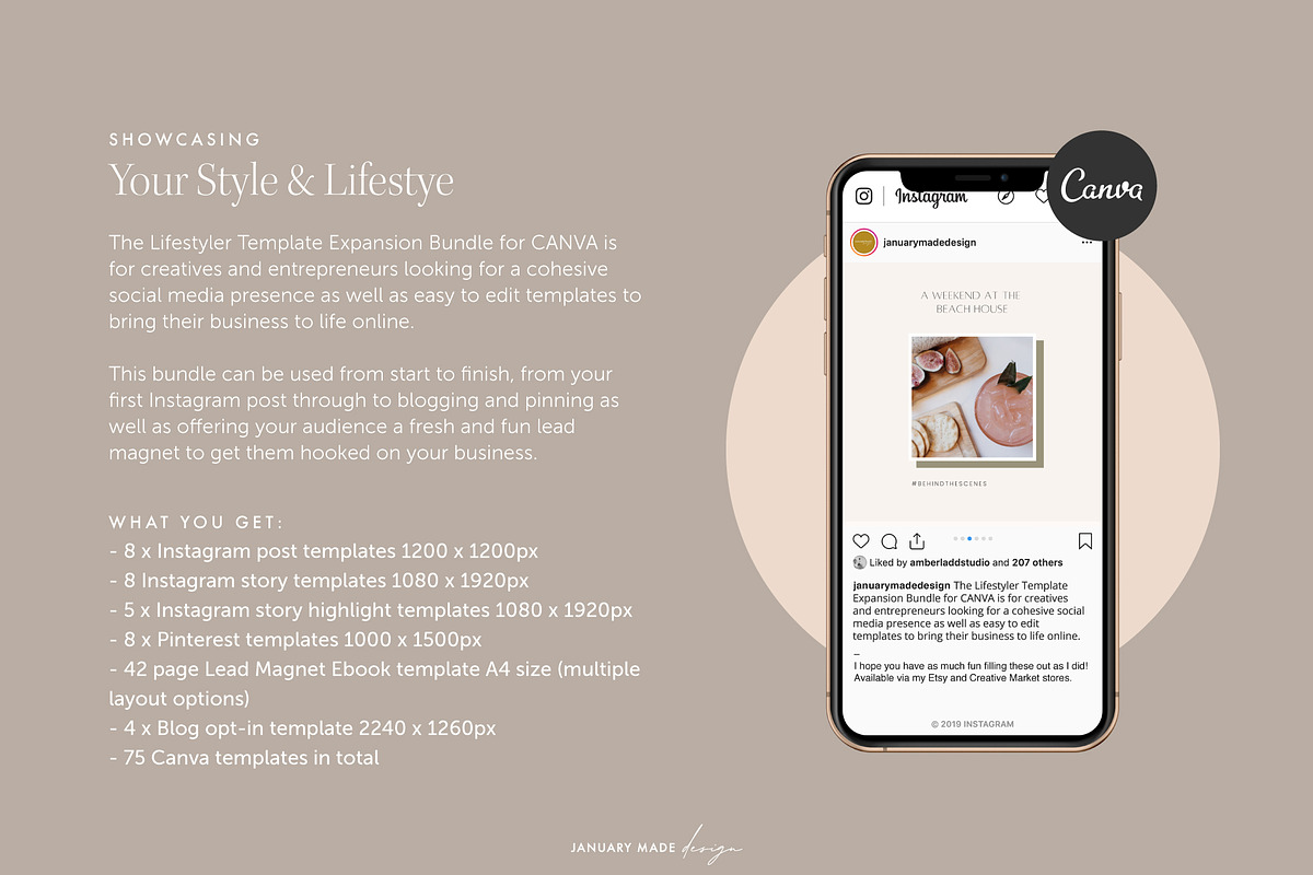 CANVA Template Bundle • Lifestyler, a Social Media Template by January Made Design (Photo 2 of 17)