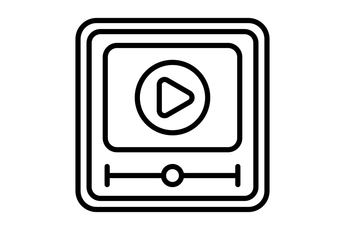 Video Play Line Icon, an Icon by Pexelpy