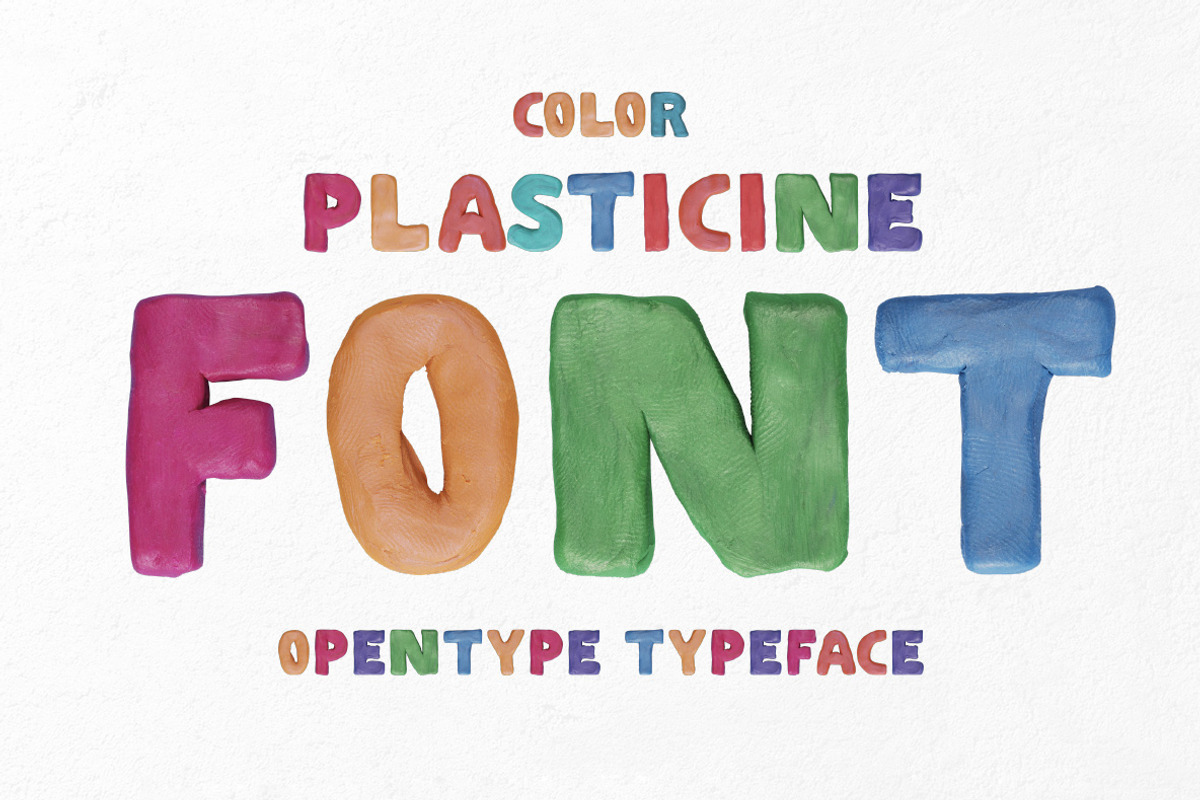 Color Plasticine Font, a Font by Handmadefont (Photo 1 of 9)