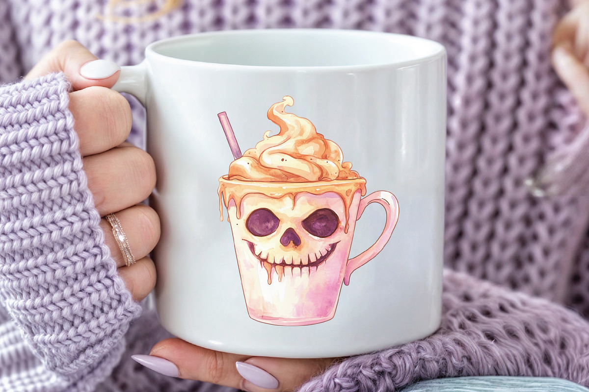 Whimsical Halloween Coffee Clipart, an Illustration by CraftArtStudio (Photo 5 of 6)