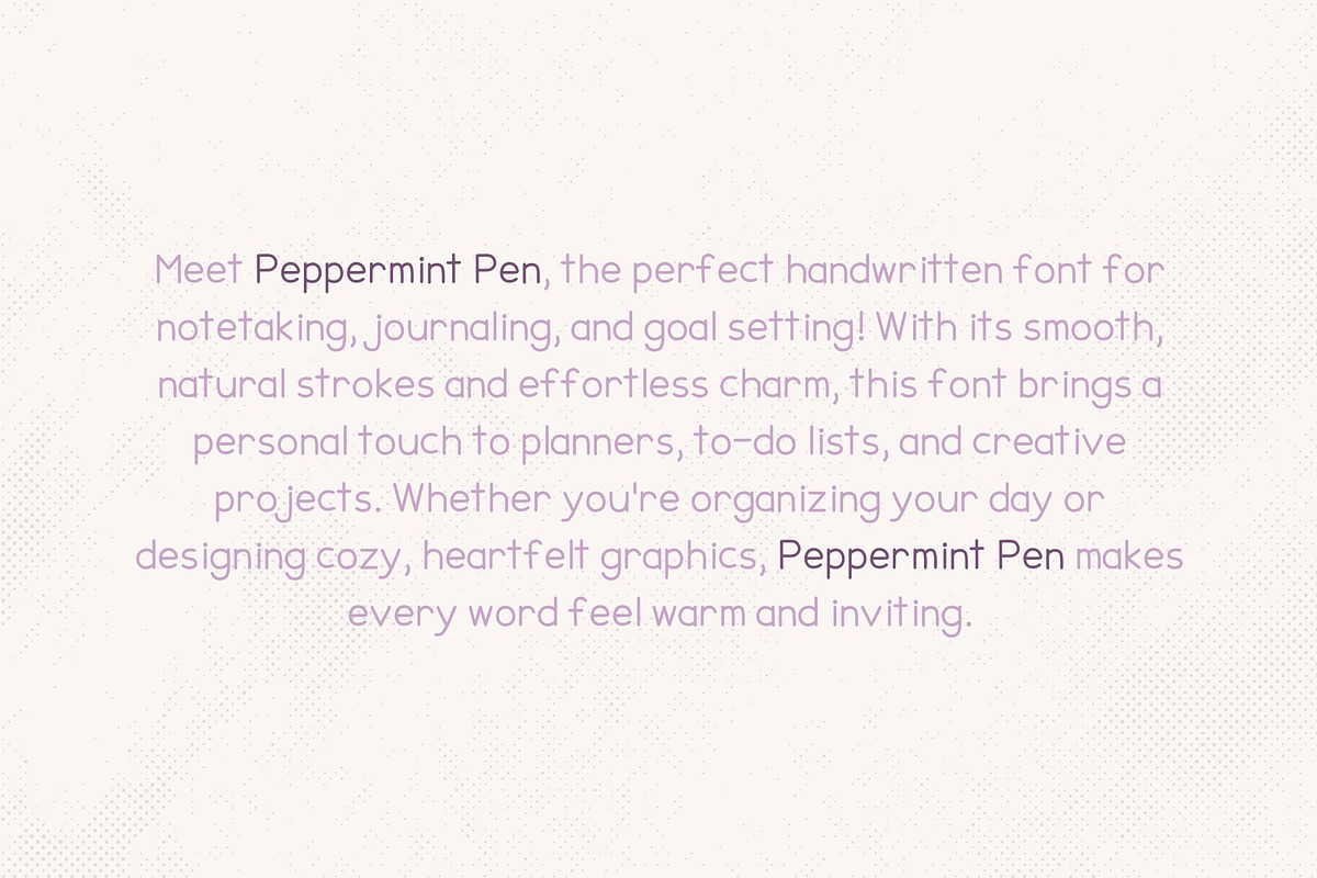 Peppermint Pen - Handwritten Font, a Handwritten Font by HipFonts (Photo 4 of 6)
