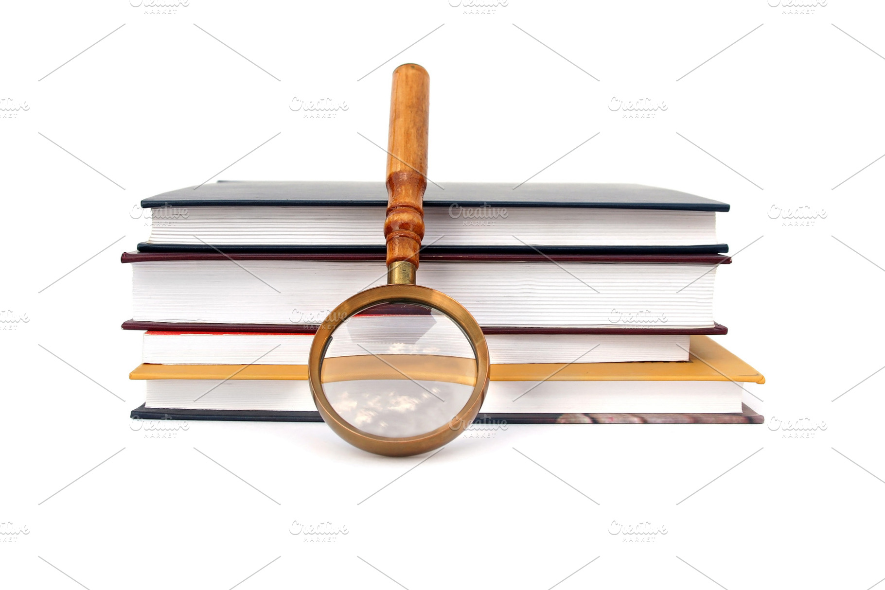 Old style magnifying glass isolated, a Photo by saiko3p