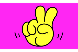 Victory sign for win. Hand gesture, a Person Illustration by Foxys Graphic