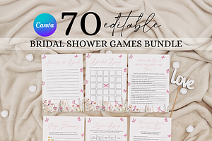 Butterflies Bridal Party Game Bundle, an Invitation Template by Digital_Mind