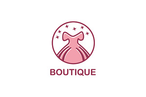 Fashion Boutique Logo Purple Dress, a Branding & Logo Template by Logo Loom